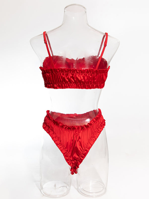 Sexy lingerie set stretch satin multi-colored comfortable home wear