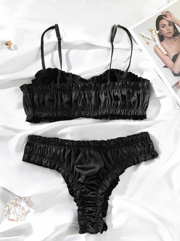 Sexy lingerie set stretch satin multi-colored comfortable home wear