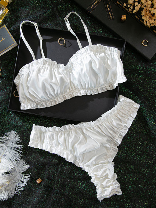 Sexy lingerie set stretch satin multi-colored comfortable home wear