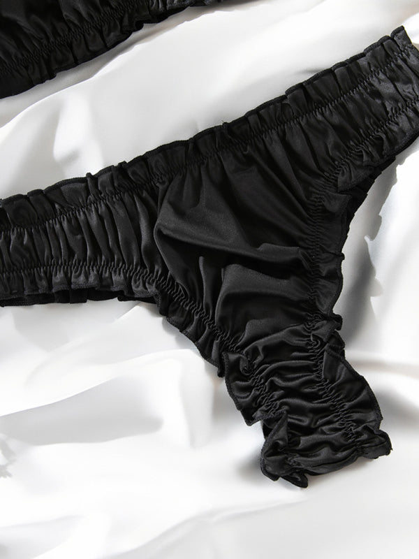 Sexy lingerie set stretch satin multi-colored comfortable home wear