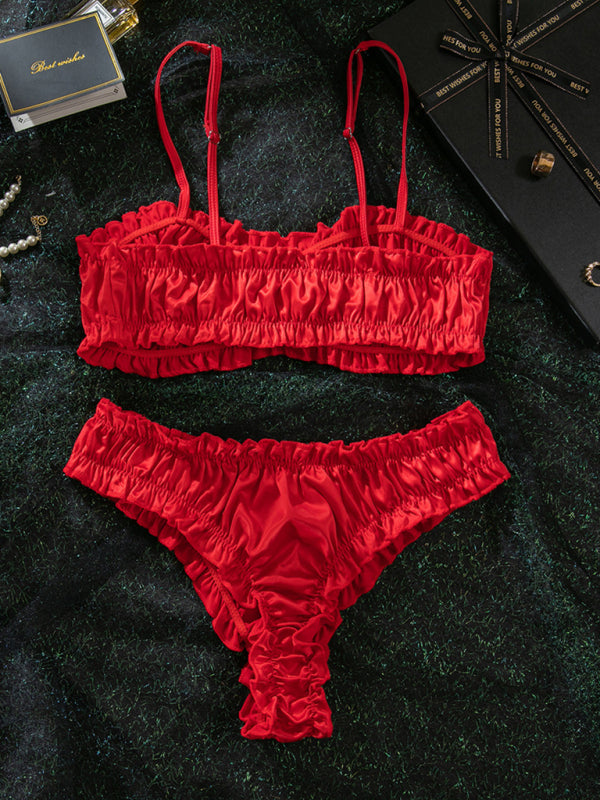 Sexy lingerie set stretch satin multi-colored comfortable home wear