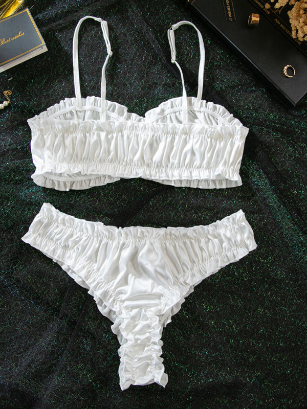 Sexy lingerie set stretch satin multi-colored comfortable home wear