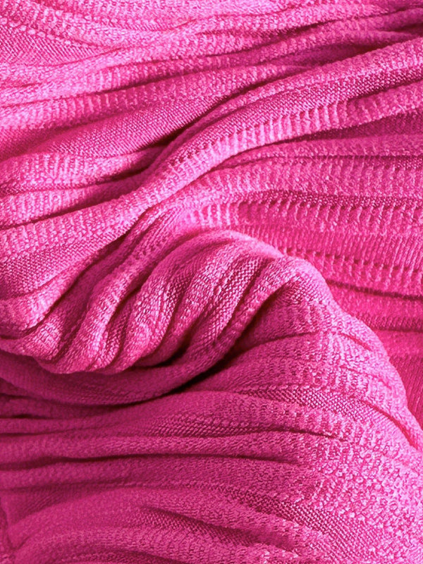 Bright pink textured fabric with high elasticity in the Sexy Starfish Shell Tassel Swimsuit Bikini