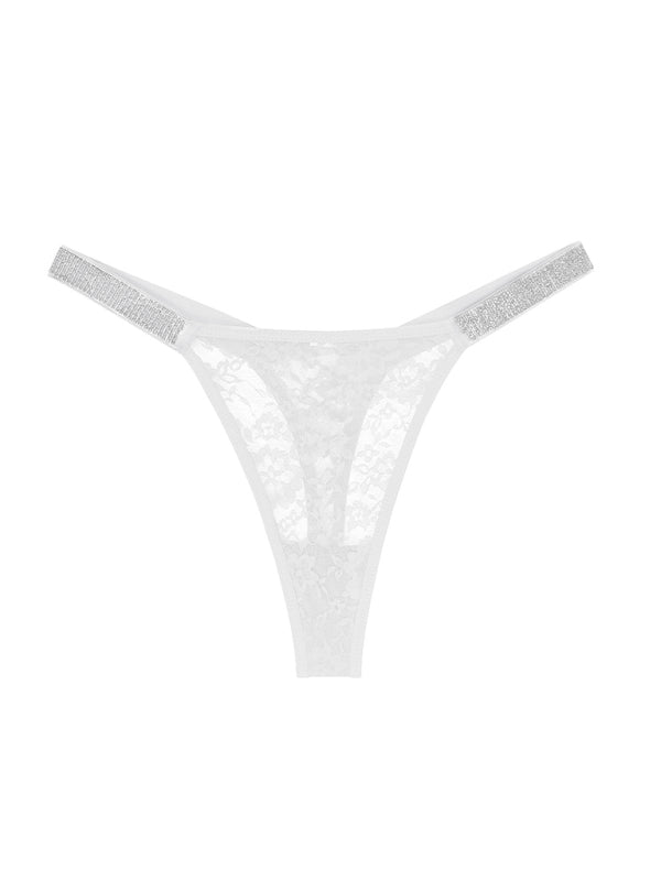 Sexy women’s underwear lace knit quick-drying one-piece see-through thin strap low waist underwear
