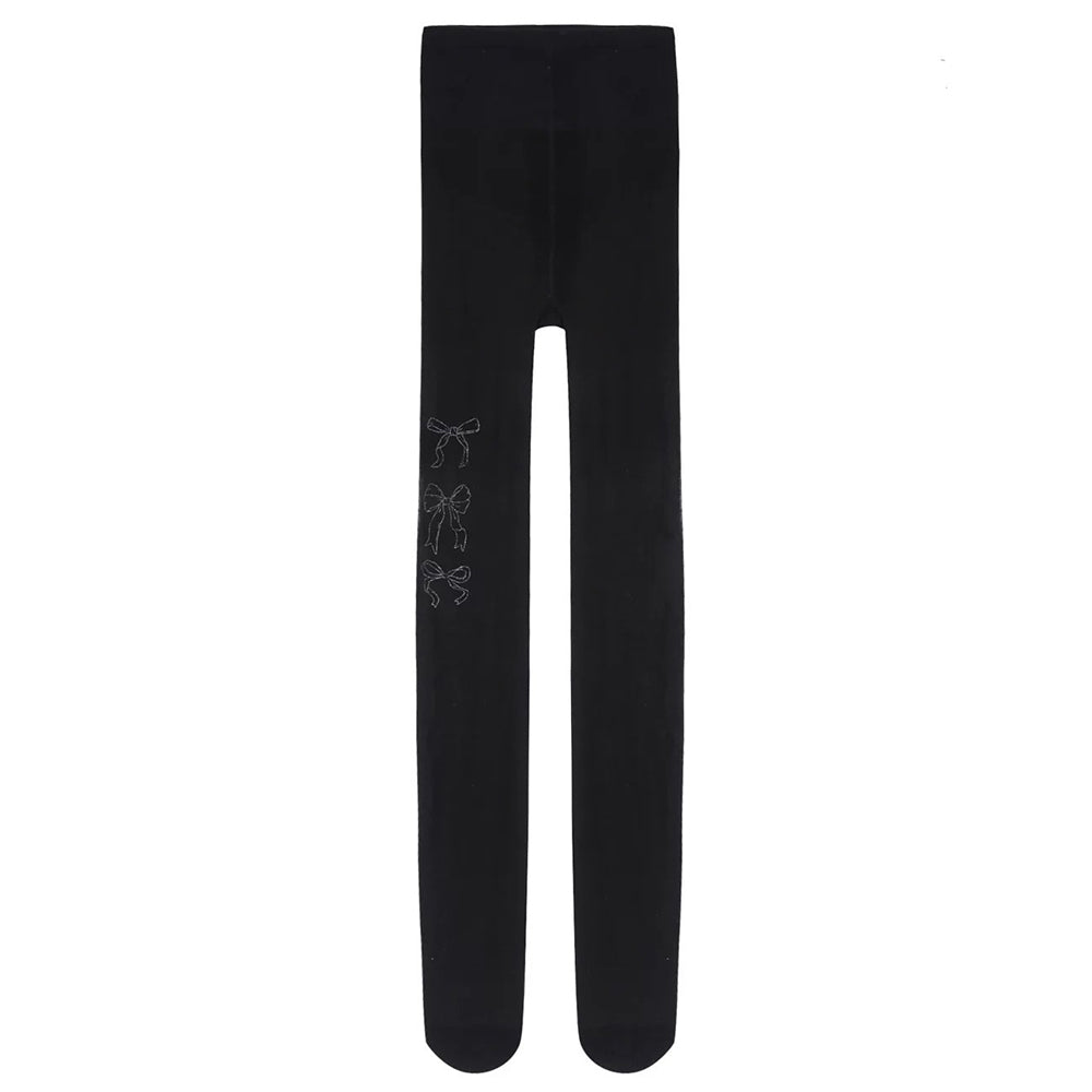 SHEER TIGHTS ELEGANT BOW-TIE DELICATE BOW PRINT