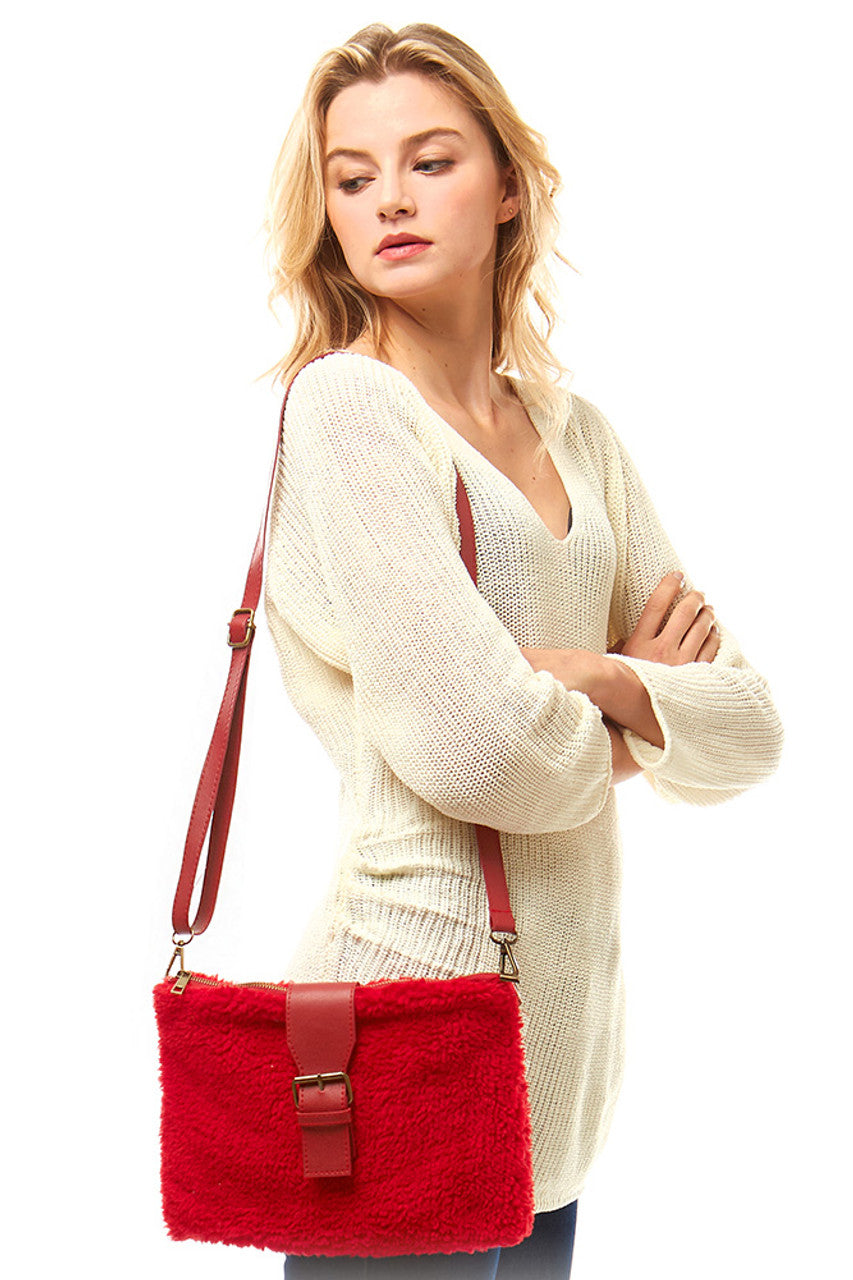 Sherpa Fleece Cross Body Bag