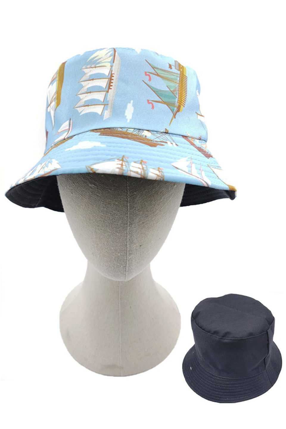 Ship Illustration Reversible Bucket Hat