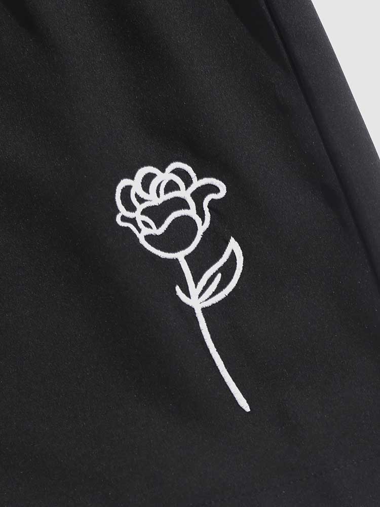 SHORT-SLEEVED SHIRT WITH ROSE DESIGN - ROSE RELAXING SET