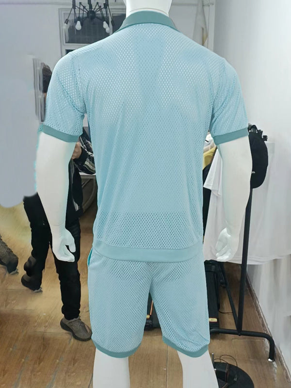 Short-sleeved shorts Knit lapel cardigan Short-sleeved men’s suit