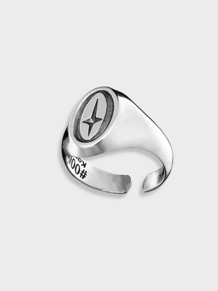 SILVER ADJUSTABLE RING WITH STARBURST DESIGN RESIZABLE VINTAGE