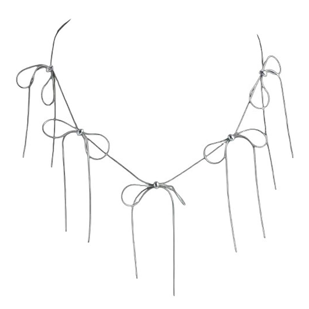 SILVER BOW GARLAND STRING DECORATION