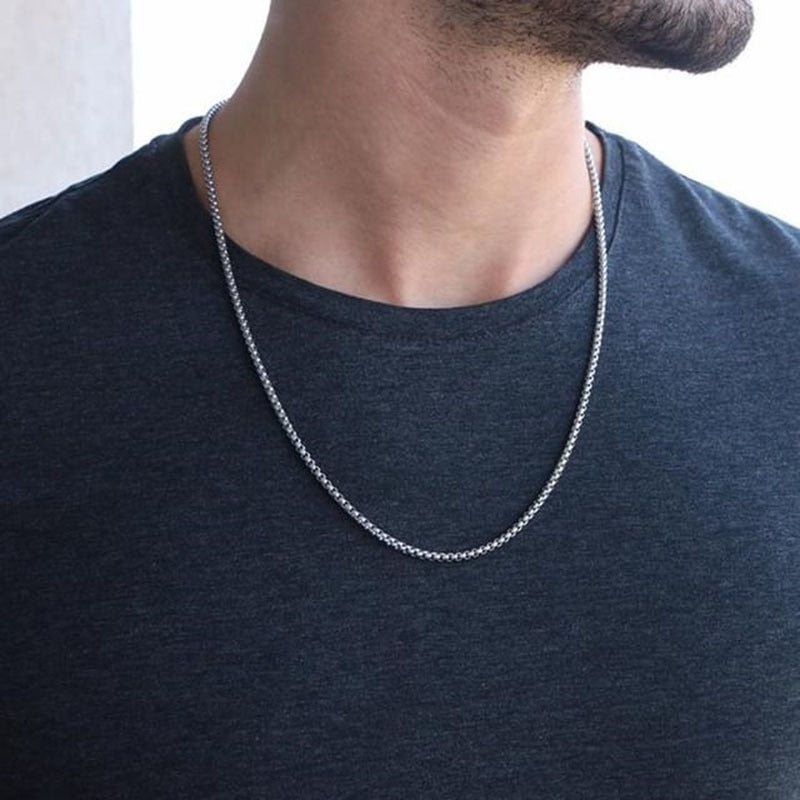 SILVER CHAIN NECKLACE BOXIE CHAIN SECURE STORAGE OPTION