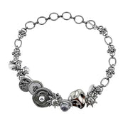 SILVER CHARM CHOKER: ELEGANT TEXTURED LINKS
