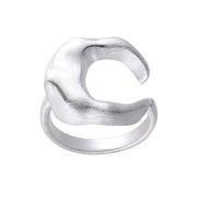 SILVER CRESCENT CHUNKY RING
