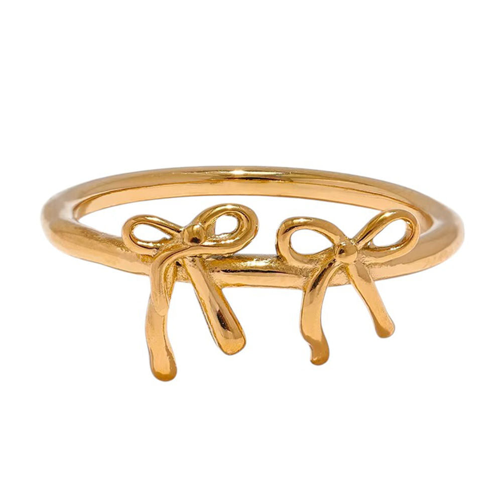 SILVER DOUBLE BOW RING PLAYFUL ELEGANCE JEWELRY COLLECTION