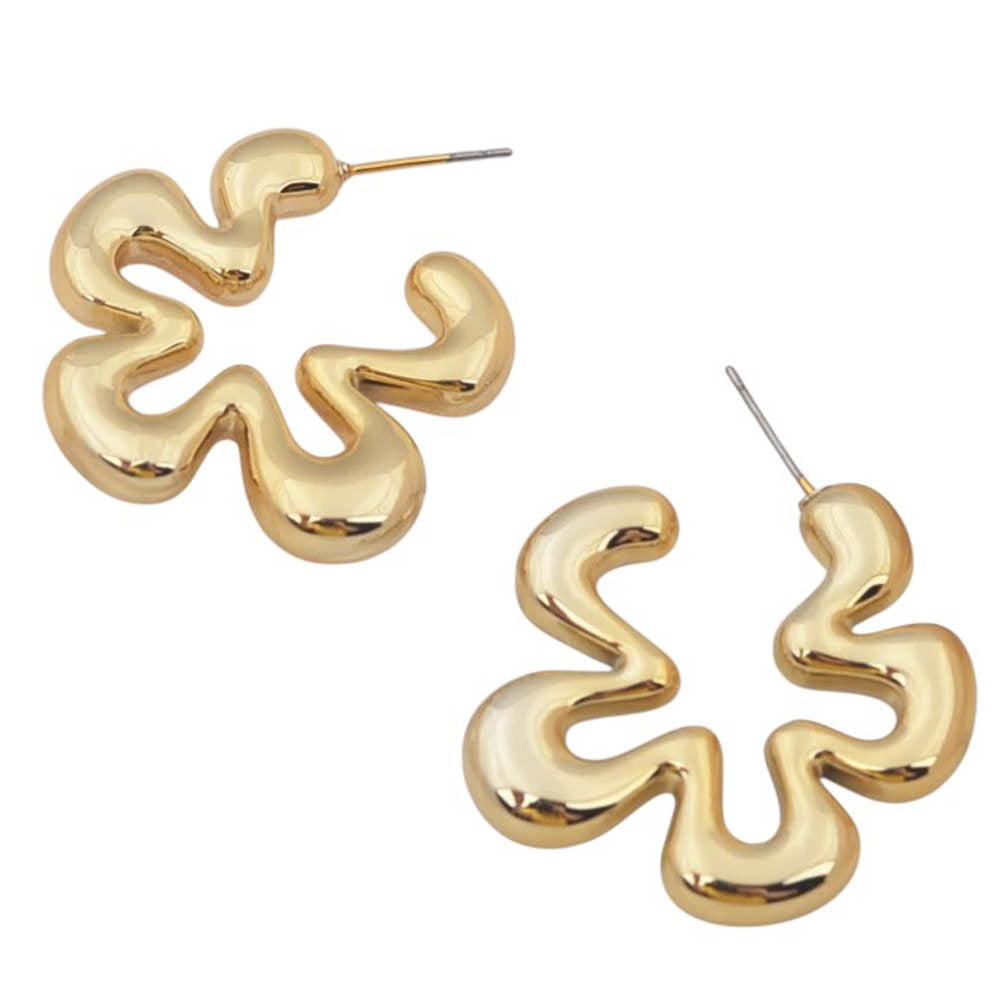 SILVER FLOWER-SHAPED EARRINGS PAIR FOR WOMEN JEWELRY ACCESSORY