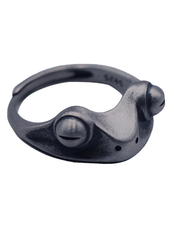 SILVER FROG RING VINTAGE SILVER PATTERN BANGLE RING