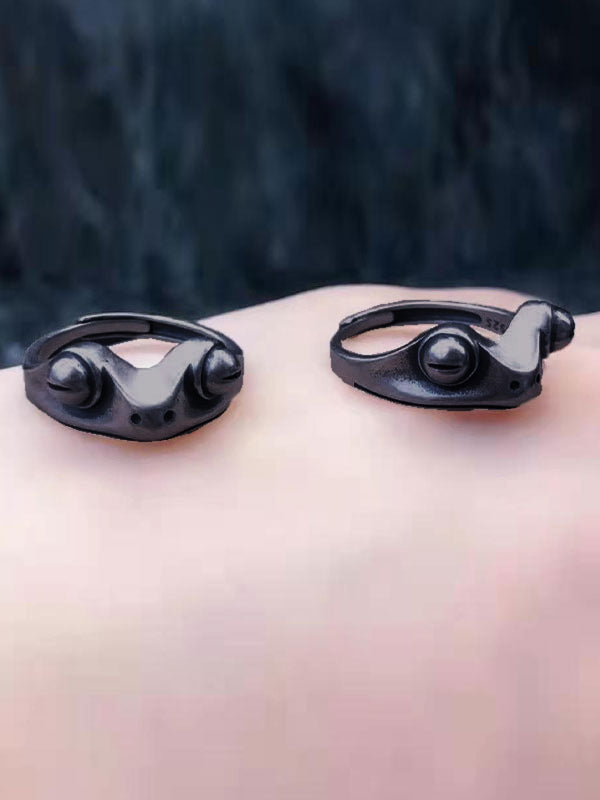 SILVER FROG RING VINTAGE SILVER PATTERN BANGLE RING