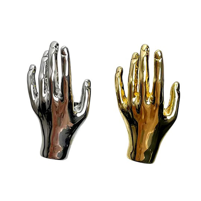 SILVER HAND RING ZINC ALLOY HAND SHAPED RING