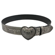SILVER HEART BUCKLE BELT ACCESSORY