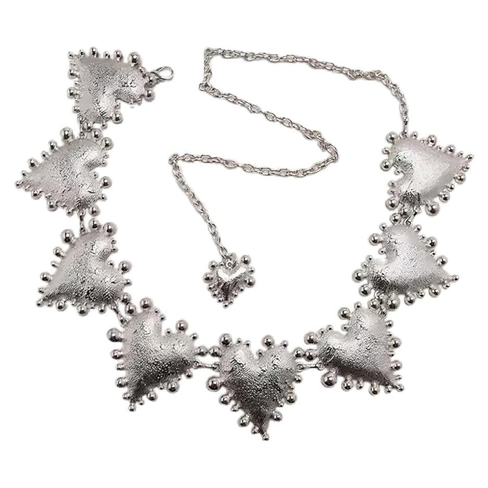 SILVER HEART CHAIN BELT: ELEGANT HEART CHAIN