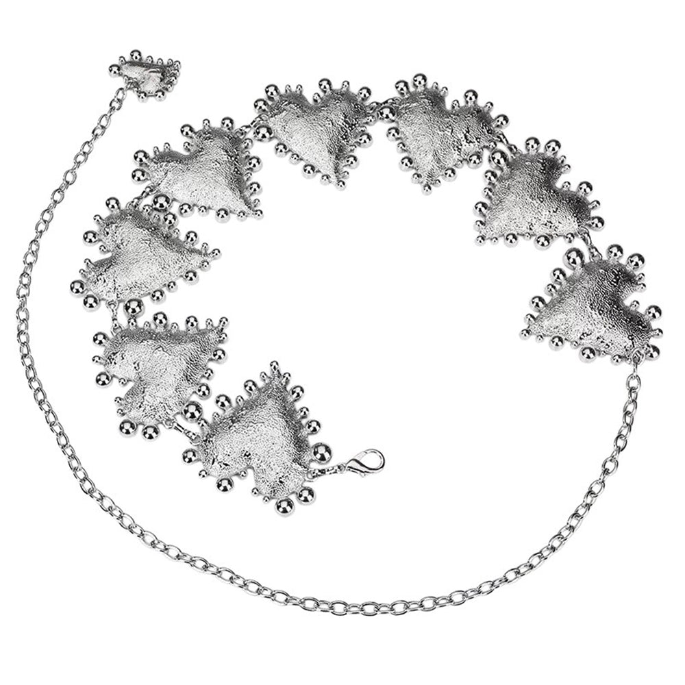 SILVER HEART CHAIN BELT: ELEGANT HEART CHAIN