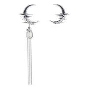 SILVER MOON ASYMMETRIC EARRINGS CELESTIAL DESIGN