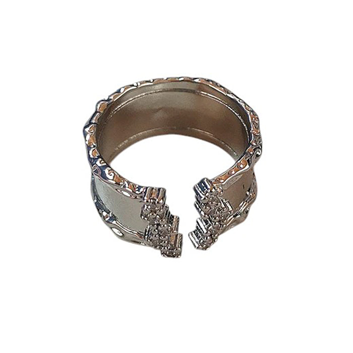 SILVER RING SET: BOLD STAR AND TEXTURED BROKEN-EDGE RING