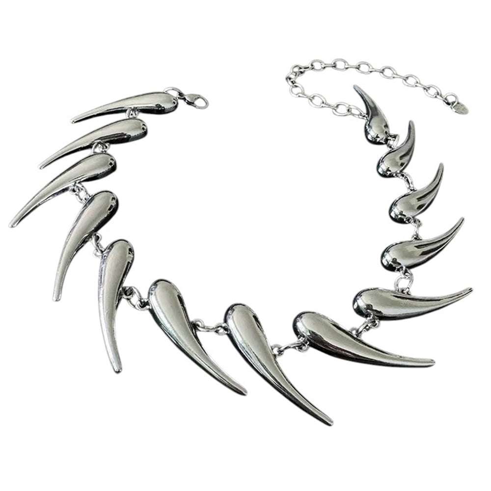 SILVER SPIKE PENDANT NECKLACE CONTEMPORARY ART DRIP-SHAPED SPIKE