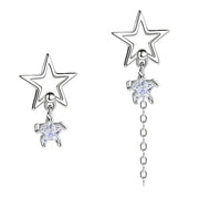 SILVER STAR ASYMMETRIC EARRINGS CELESTIAL STAR ASYMMETRIC