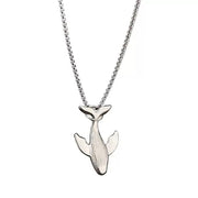 SILVER WHALE PENDANT NECKLACE