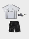 APPAREL SET WITH SHIRT, SHORTS, AND SUNGLASSES - LIGHT STRIPED DECARBA