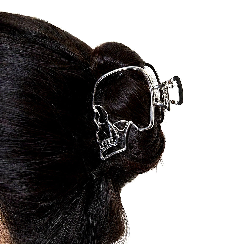 SKULL HAIR CLAW CLIP GRUNGE STYLE SKULL