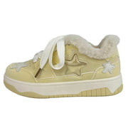 SKYSTAR FAUX-FUR SNEAKERS: YELLOW STAR SNEAKER