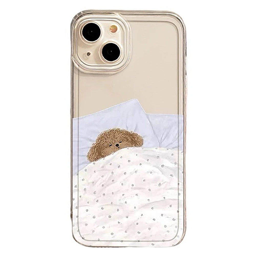 SLEEPING PUPPY IPHONE CASE: CLEAR PUPPY DESIGN