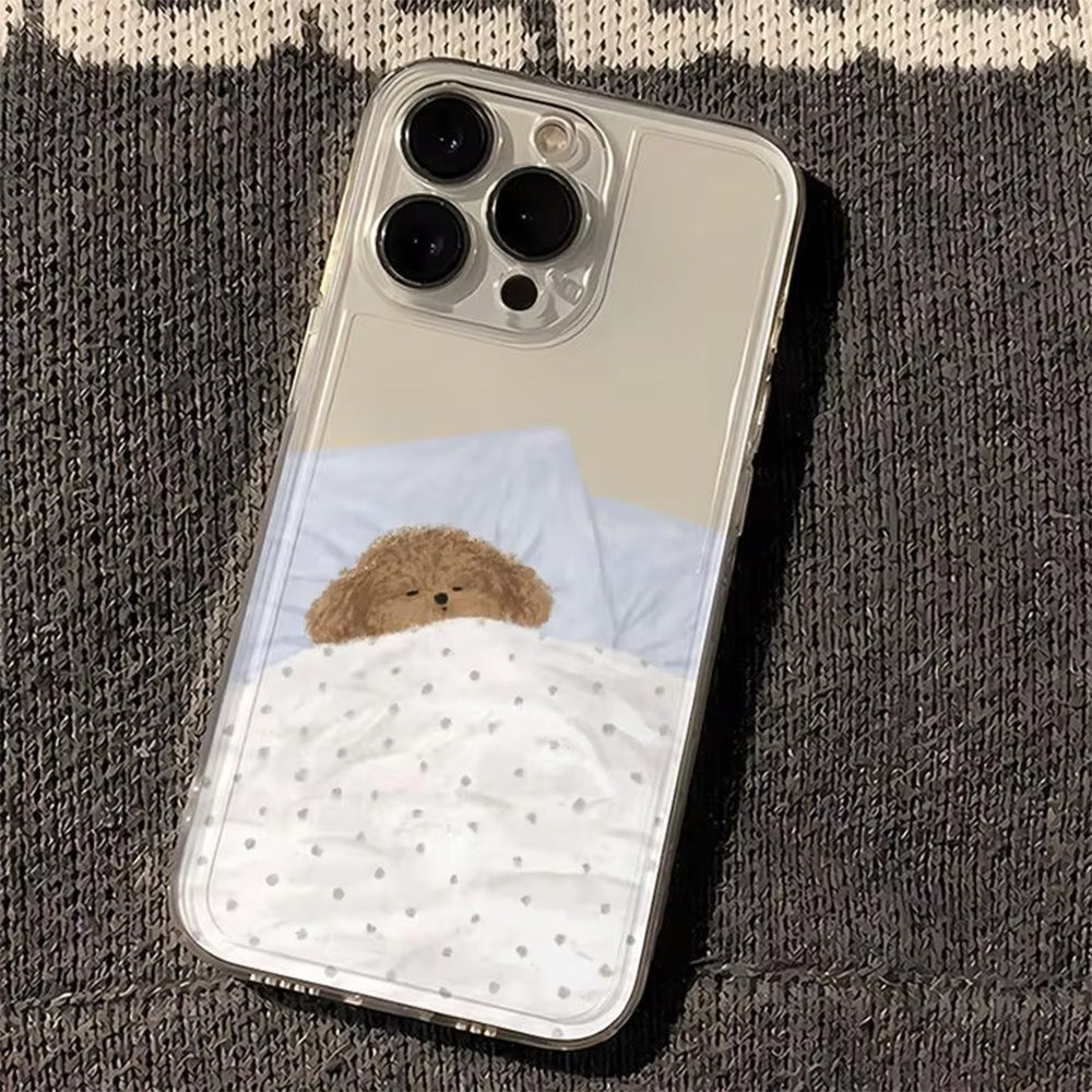 SLEEPING PUPPY IPHONE CASE: CLEAR PUPPY DESIGN