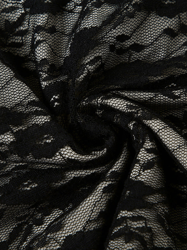 SLEEVELESS LACE TOP WITH RIBBON TIE - VINTAGE FABRIC SLIM FIT DESIGN