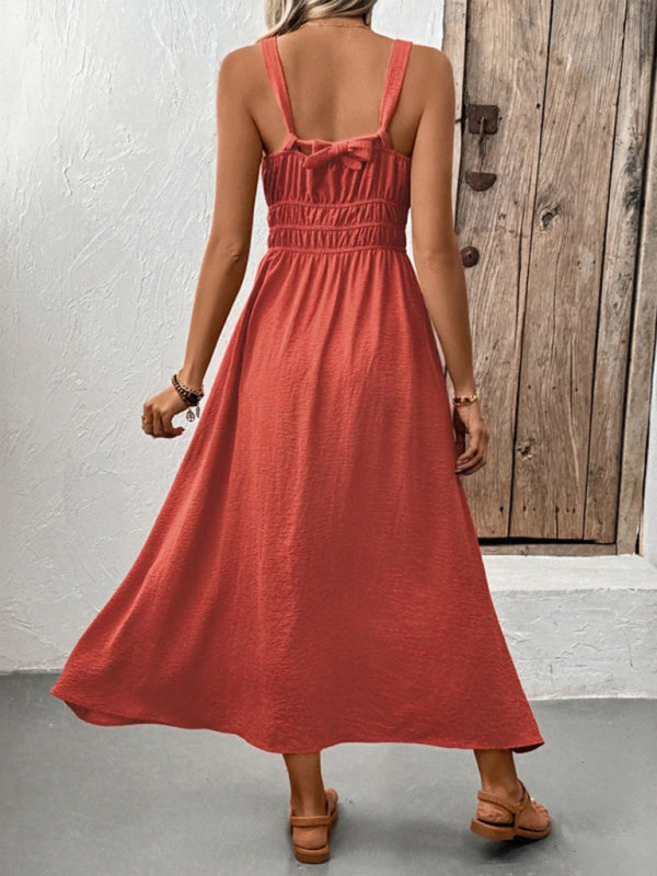 Sleeveless Strapless Casual Pleated Dress
