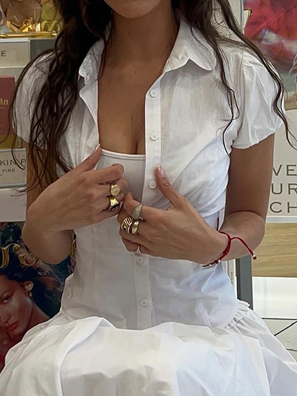 SLIM FIT CASUAL WHITE BUTTON-DOWN SHIRT