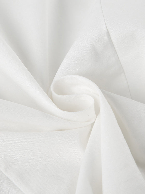 SLIM FIT CASUAL WHITE BUTTON-DOWN SHIRT