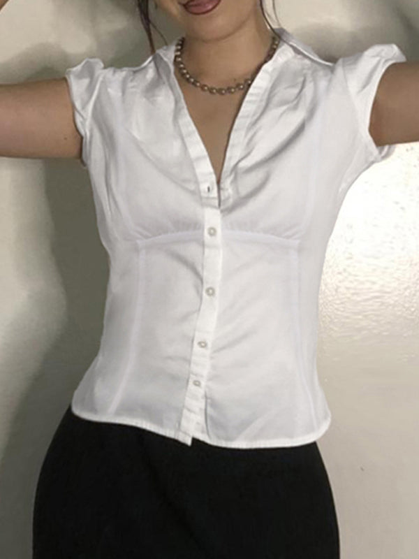 SLIM FIT CASUAL WHITE BUTTON-DOWN SHIRT