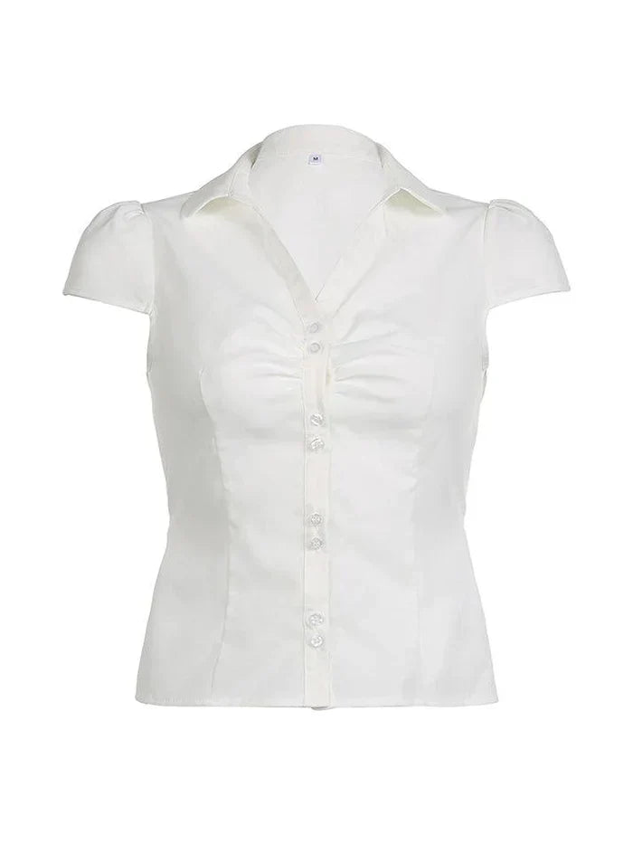 SLIM FIT COTTON BLEND BLOUSE WITH BLACK SHOULDER BAG BUNDLE