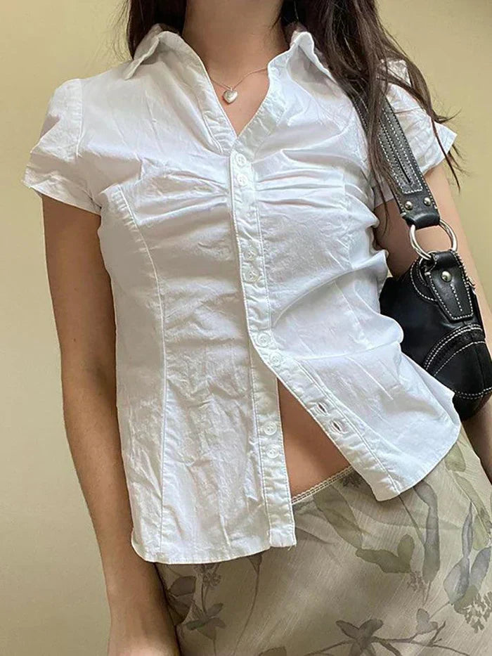 SLIM FIT COTTON BLEND BLOUSE WITH BLACK SHOULDER BAG BUNDLE