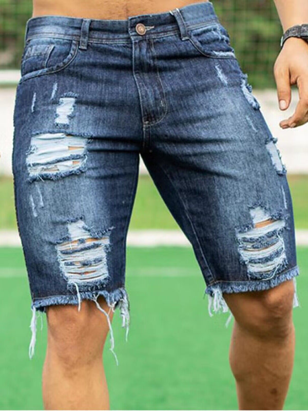Slim Fit Fashion Jeans Men’s Shorts - Blue / S