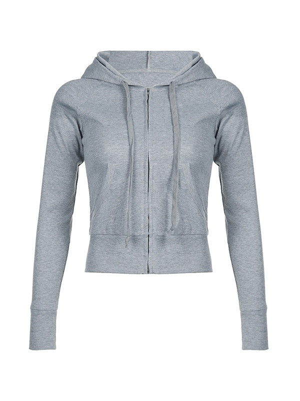 SLIM FIT HOODIE IN GRAY - VERSATILE SLIM FIT ZIP-UP DESIGN