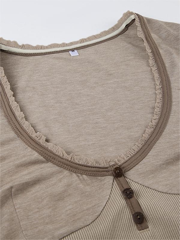 SLIM FIT LONG-SLEEVED BUTTONED TOP FOR CASUAL STREET STYLE