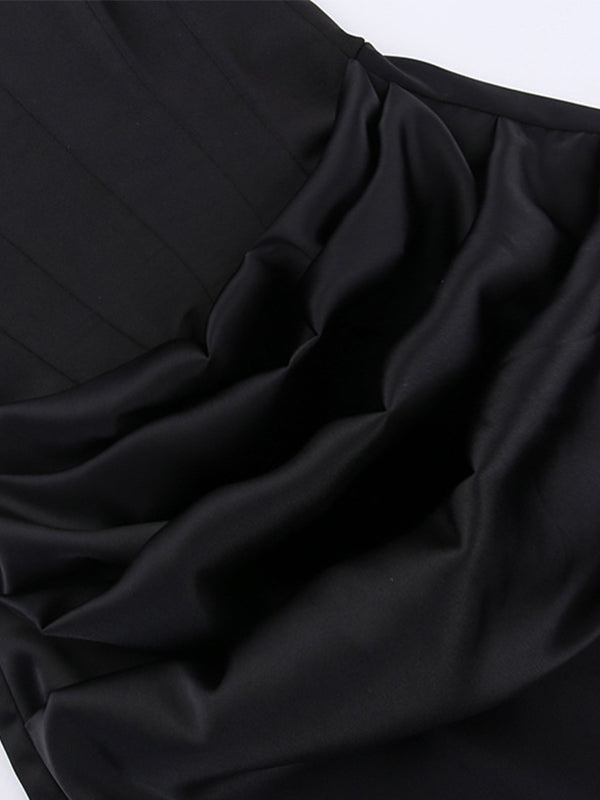 SLIM FIT STRAPLESS MAXI DRESS WITH CASUAL ELEGANCE