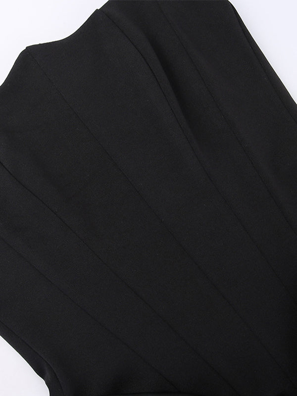SLIM FIT STRAPLESS MAXI DRESS WITH CASUAL ELEGANCE