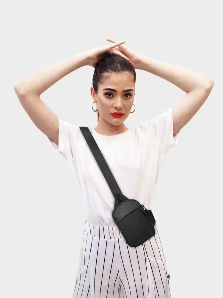 SLING BAG BLACK BANDOULIÈRE DECARBA FOR USAGE QUOTIDIEN