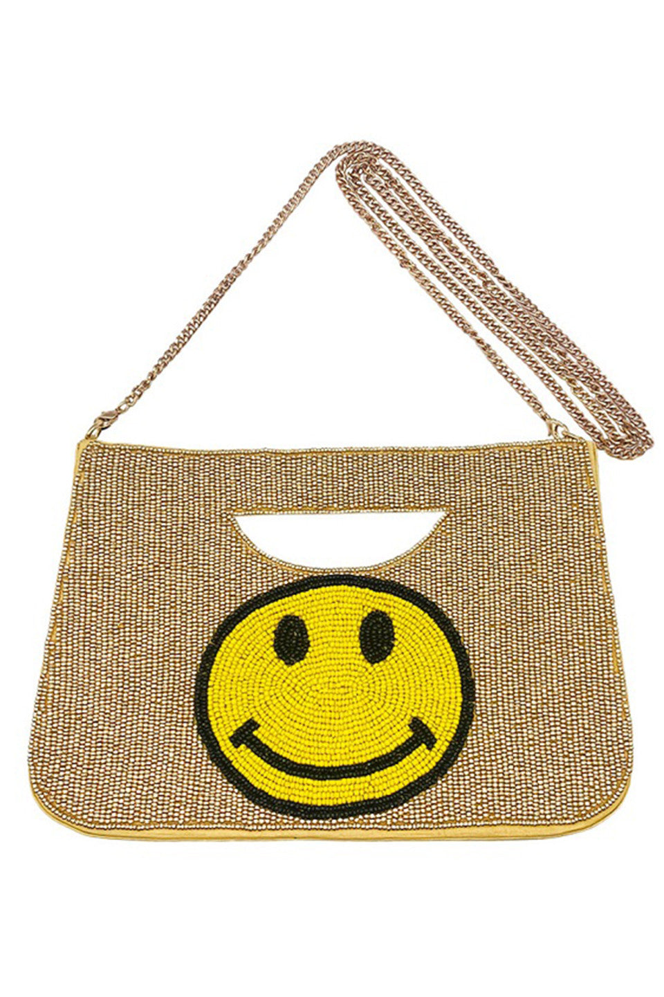 Smile Face Glass Beads Clutch